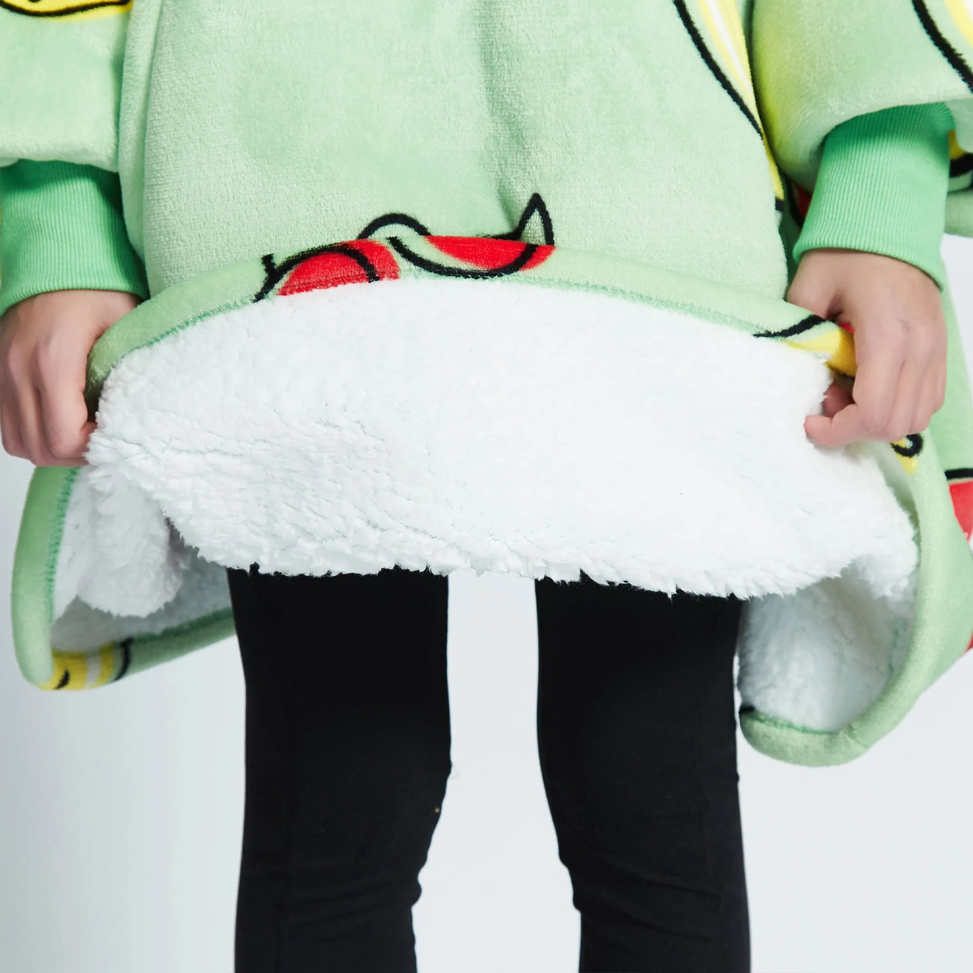 Fruits Green Kids Hoodie Blanket