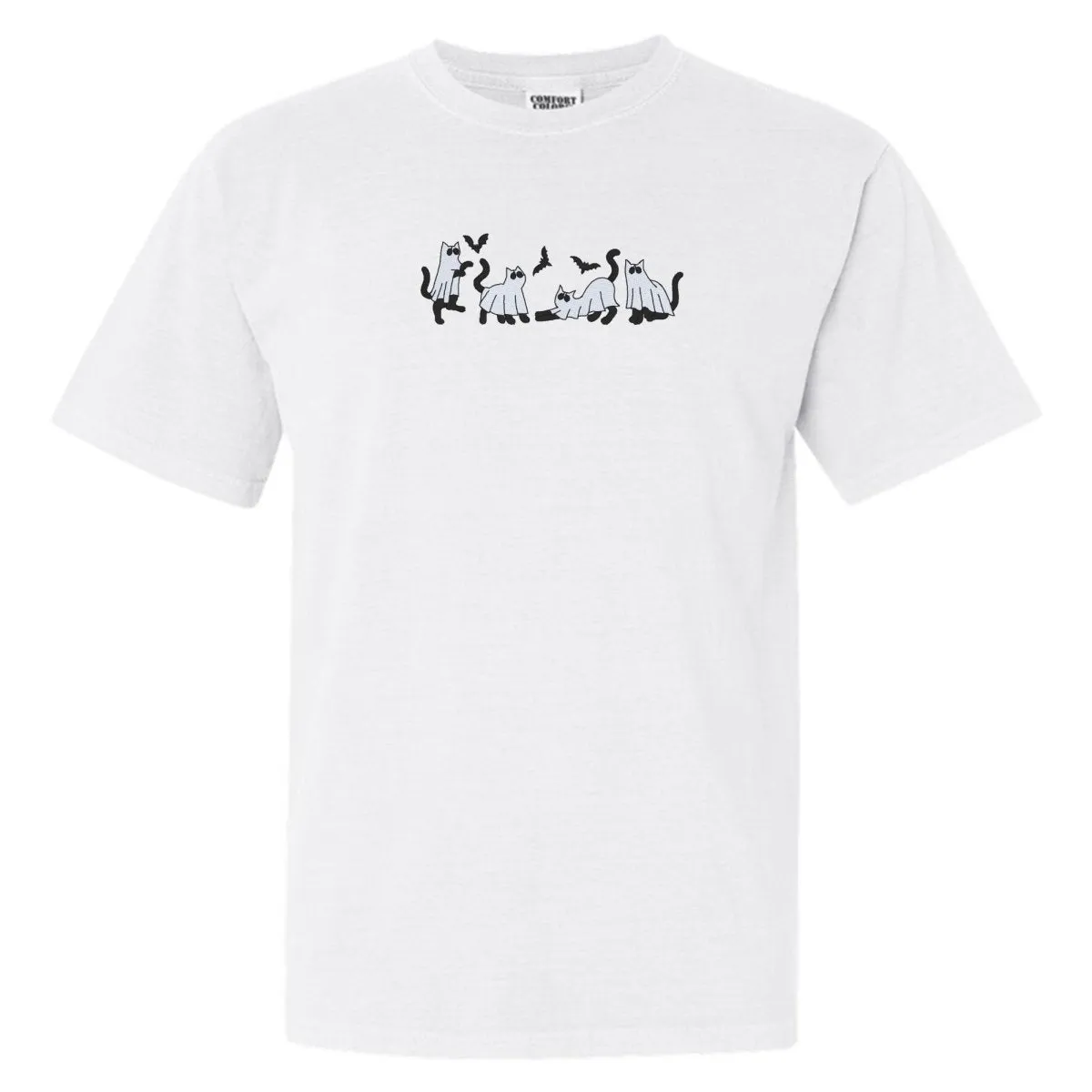 'Ghost Cats' Embroidered T-Shirt