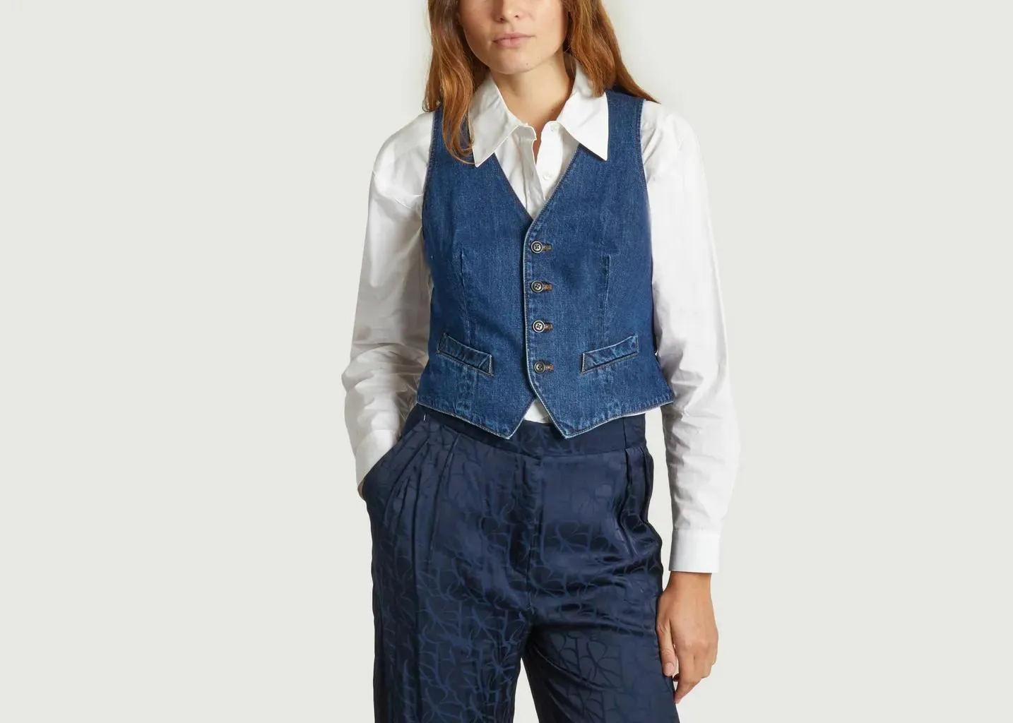 Gilets Gilet de tailleur denim denim Polo Ralph Lauren - Bleu - Femme