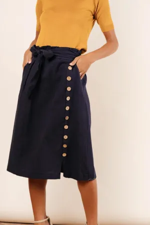 Ginger Midi Skirt in Navy