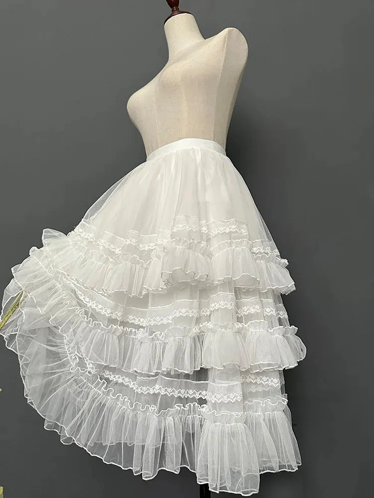 Gorgeous Lolita Underskirt Fluffy Tutu Skirt with Layered Ruffles