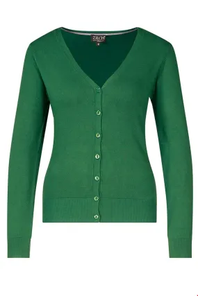 Groen vest van bamboe | Zilch cardigan v-neck bottle