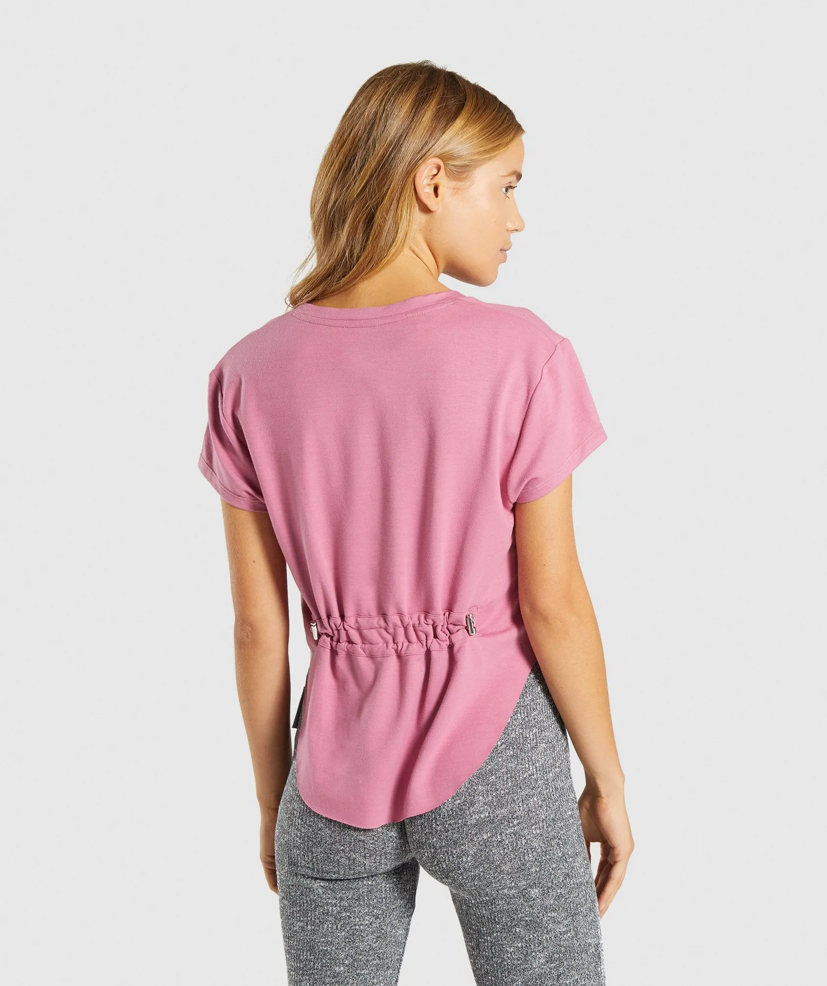 Gymshark Slounge Cinched Tee - Dusky Pink