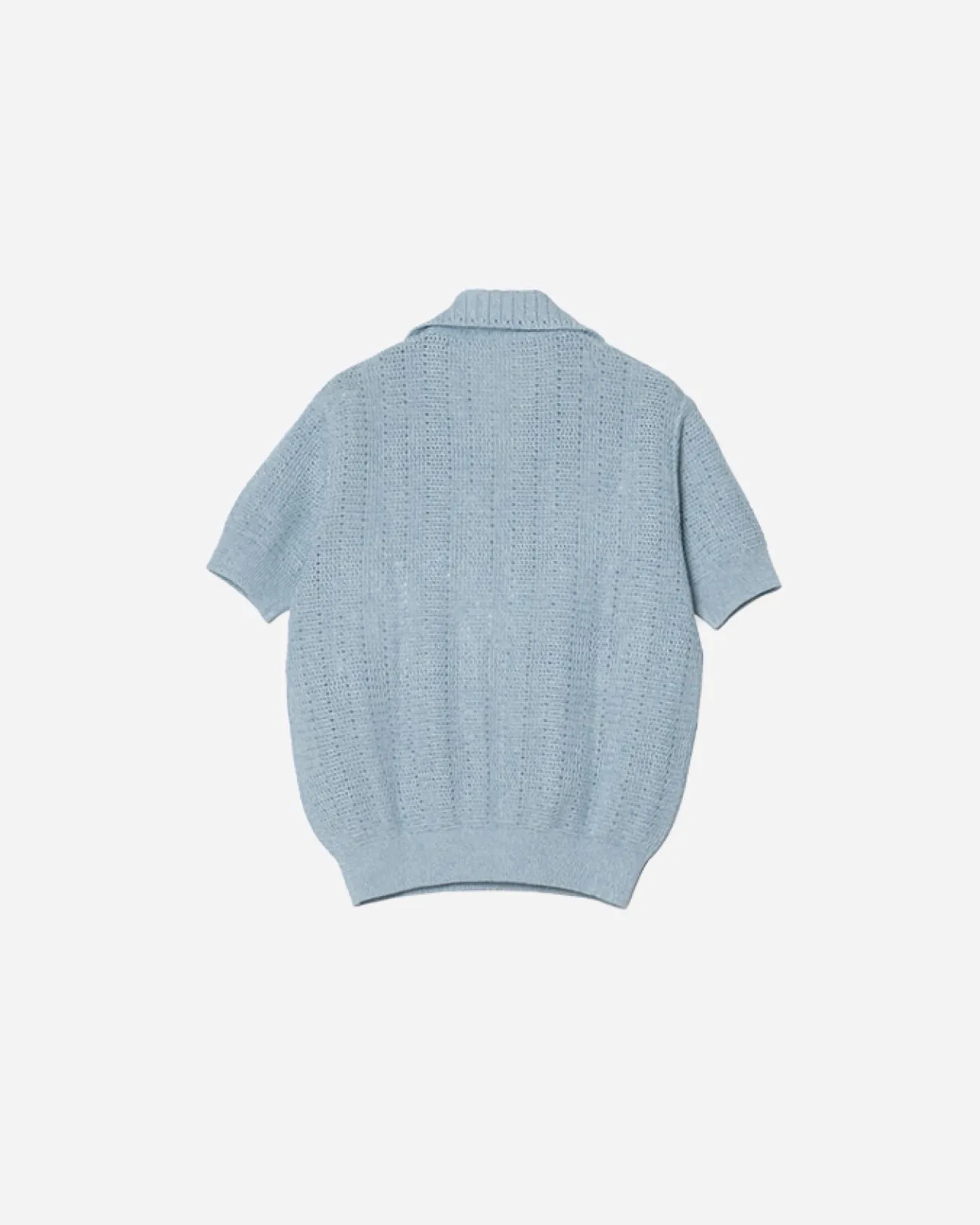 HALF SLEEVE KNIT POLO SHIRT .09【ICE.BLUE】