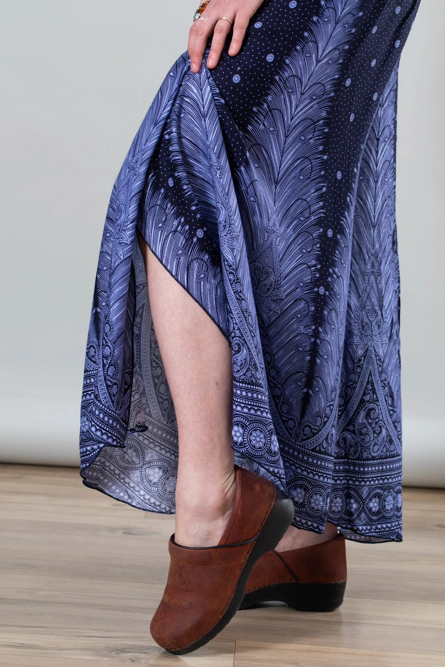 Harmony Feather Print Gaucho Pants