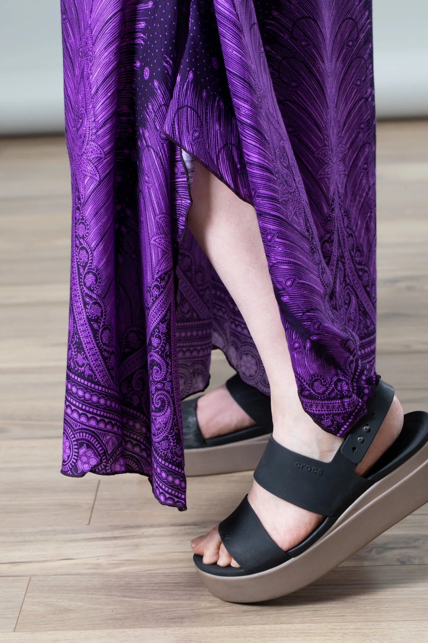 Harmony Feather Print Gaucho Pants