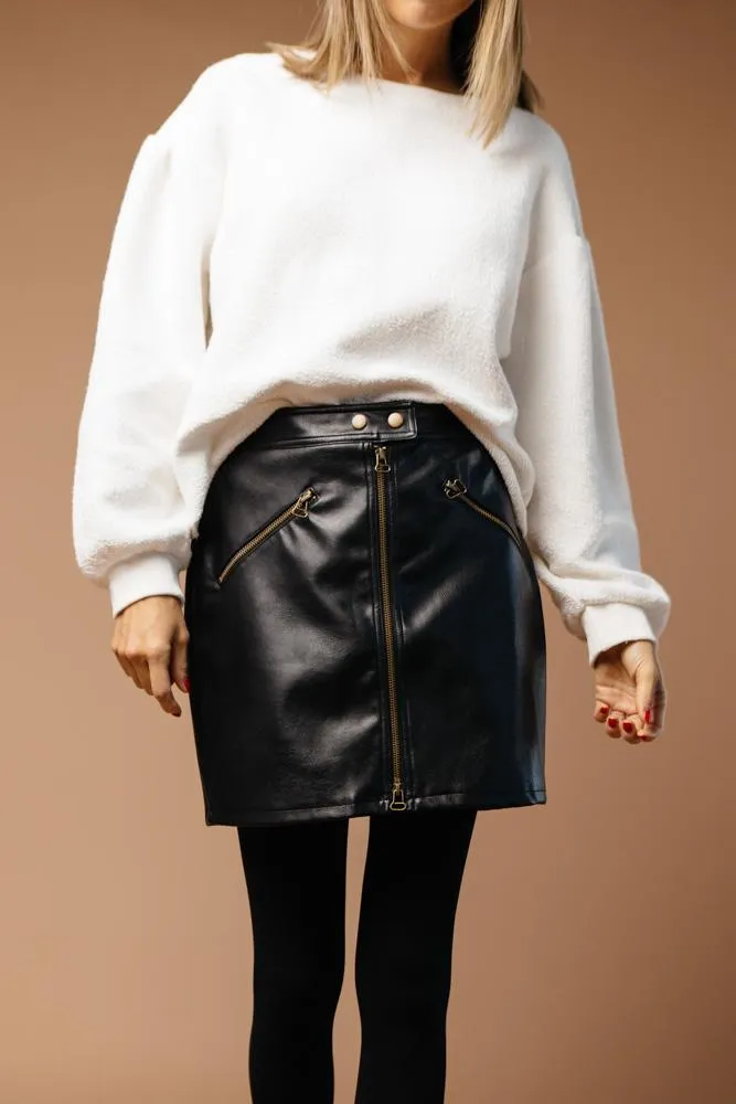 Harvey Vegan Leather Skirt in Black-FINAL SALE