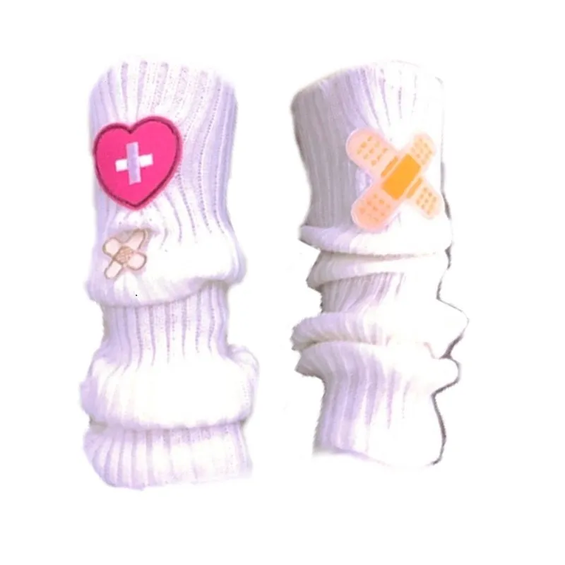 Heart Band-Aid Knitted Leg Warmers