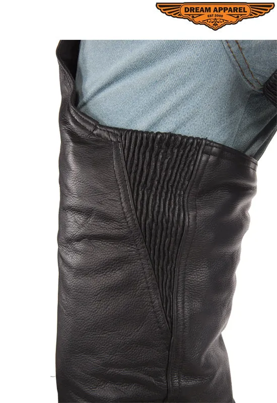 Heavy Duty Biker Leather Motorcycle Chaps