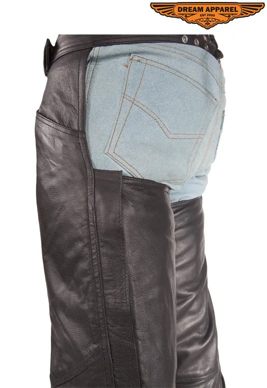 Heavy Duty Biker Leather Motorcycle Chaps