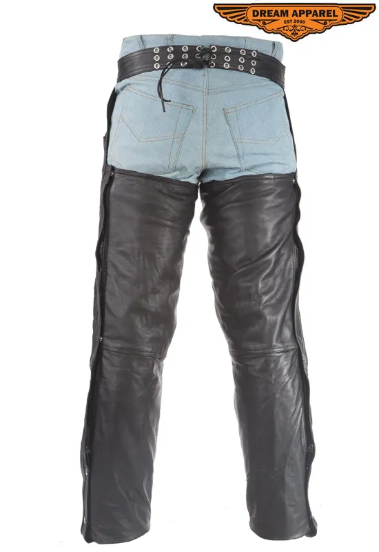 Heavy Duty Biker Leather Motorcycle Chaps