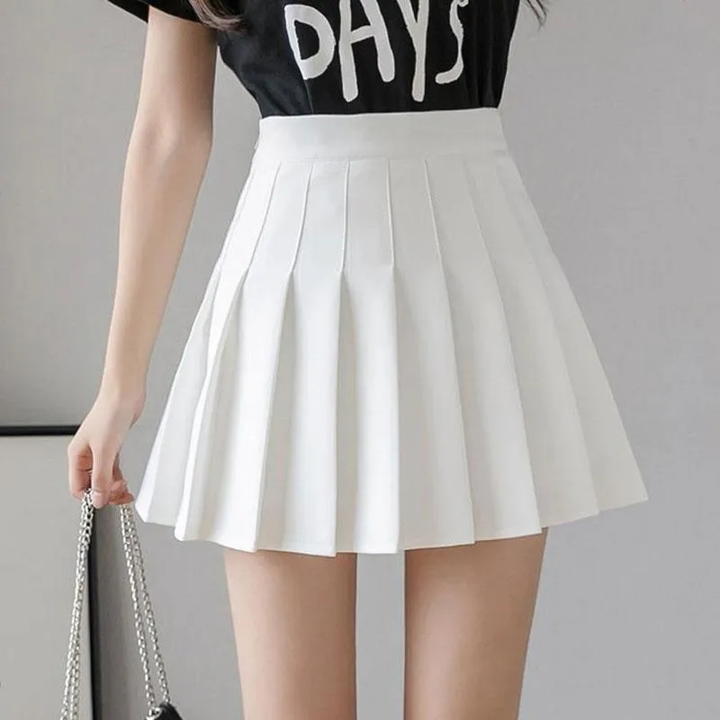 High Waist Pleated Skort