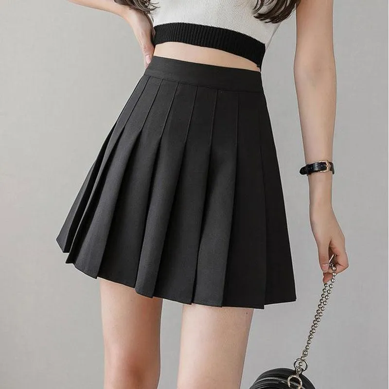 High Waist Pleated Skort