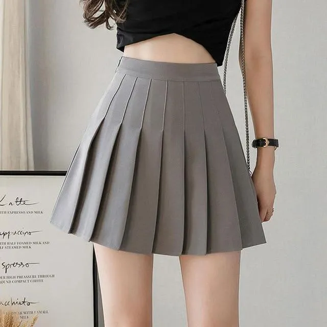 High Waist Pleated Skort