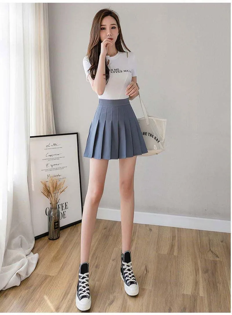 High Waist Pleated Skort