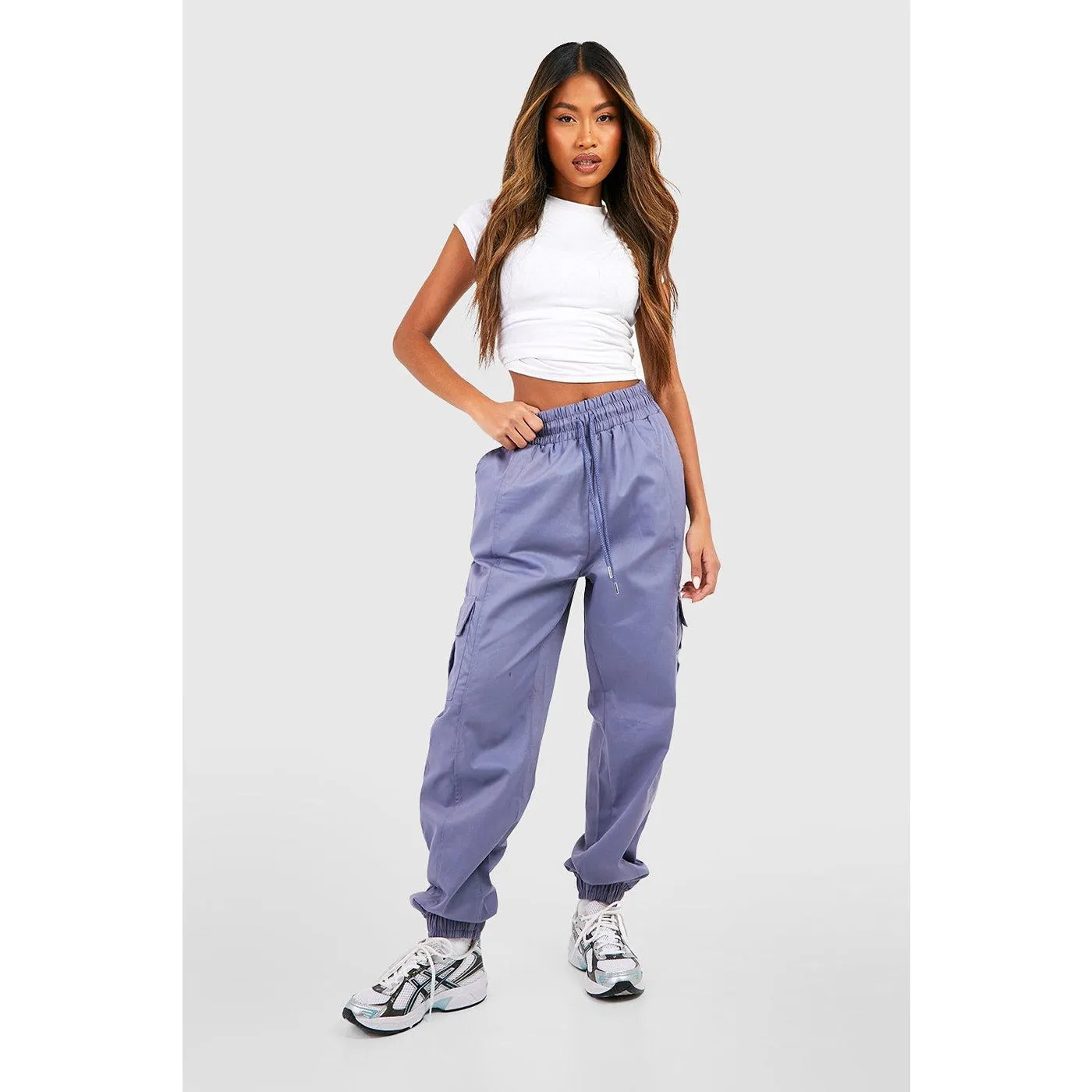 High Waisted Cargo Pocket Joggers