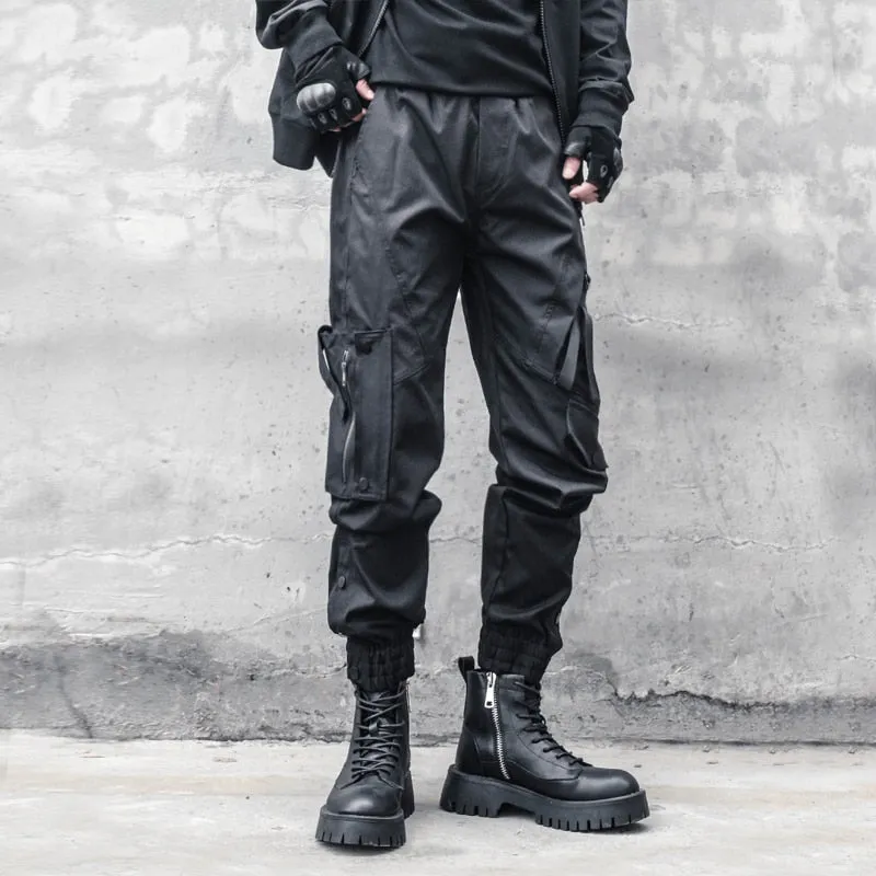 Hip Hop Tactical Cargo Pants Men Multi Pocket Joggers Trousers Autumn Functional Elastic Waist Fahsion Streetwear Pant