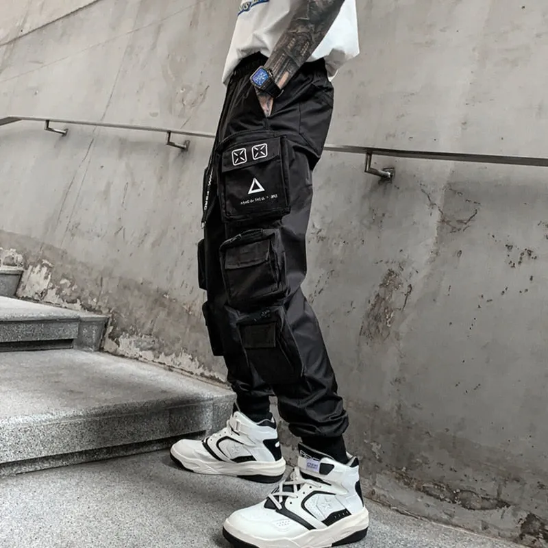 Hip Hop Tactical Cargo Pants Men Multi Pocket Joggers Trousers Autumn Functional Elastic Waist Fashion Streetwear Pant