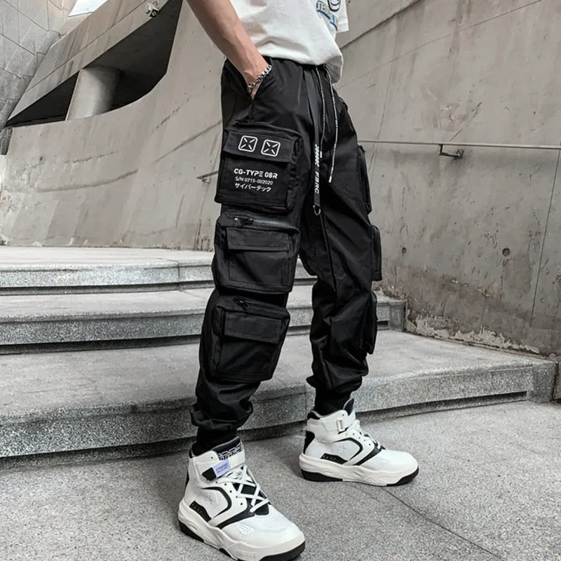 Hip Hop Tactical Cargo Pants Men Multi Pocket Joggers Trousers Autumn Functional Elastic Waist Fashion Streetwear Pant