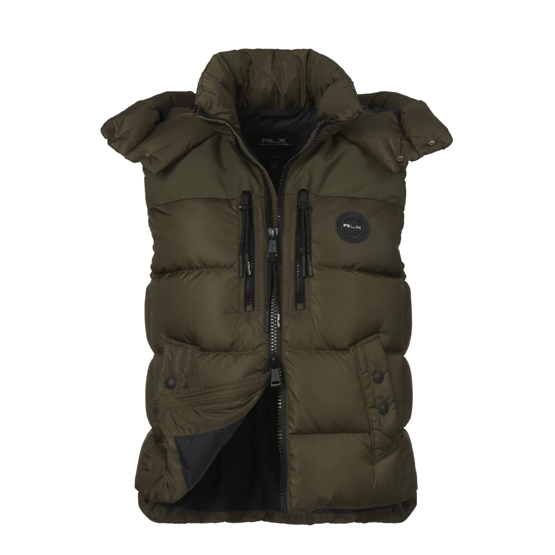 Hooded White Duck-Down Padded Gilet