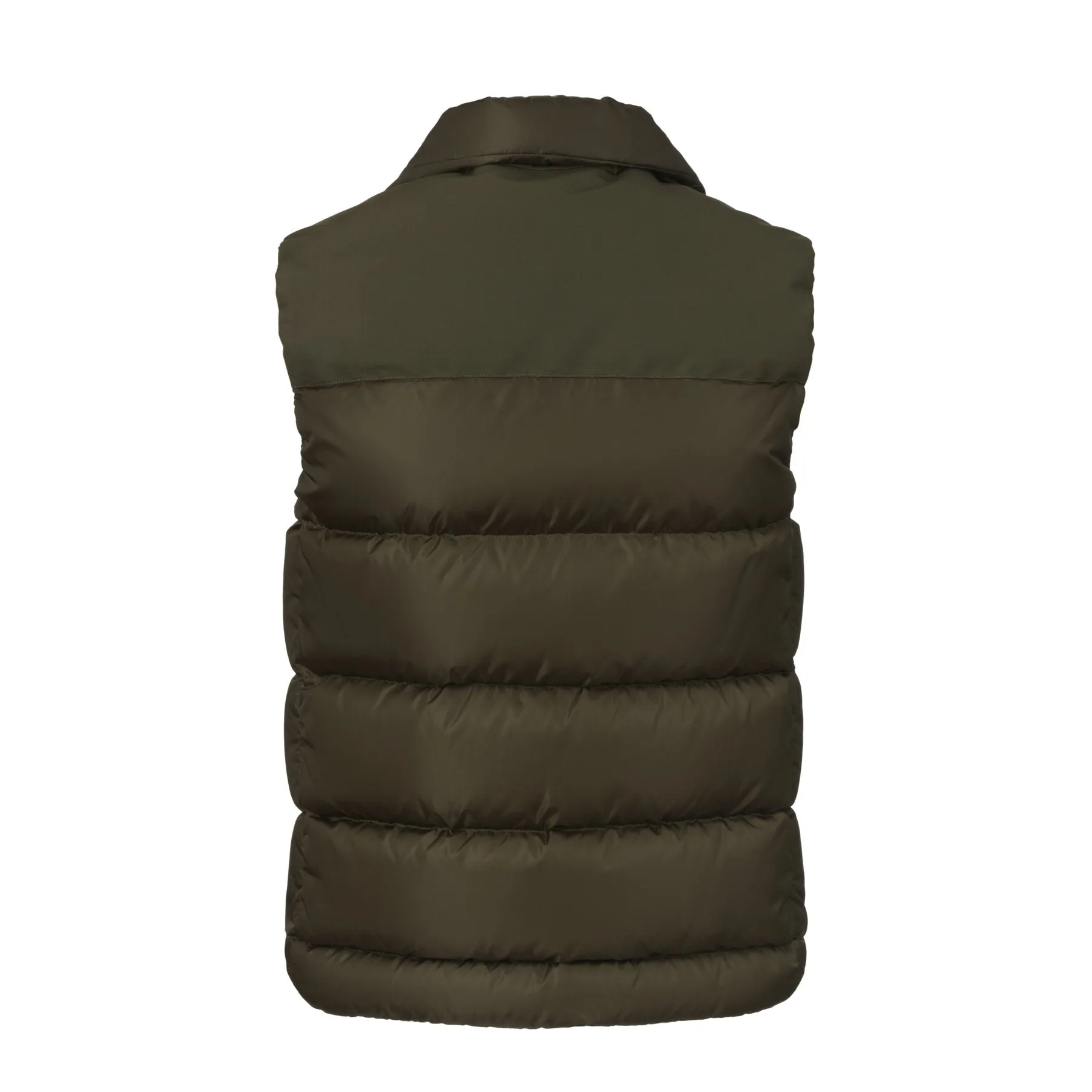 Hooded White Duck-Down Padded Gilet