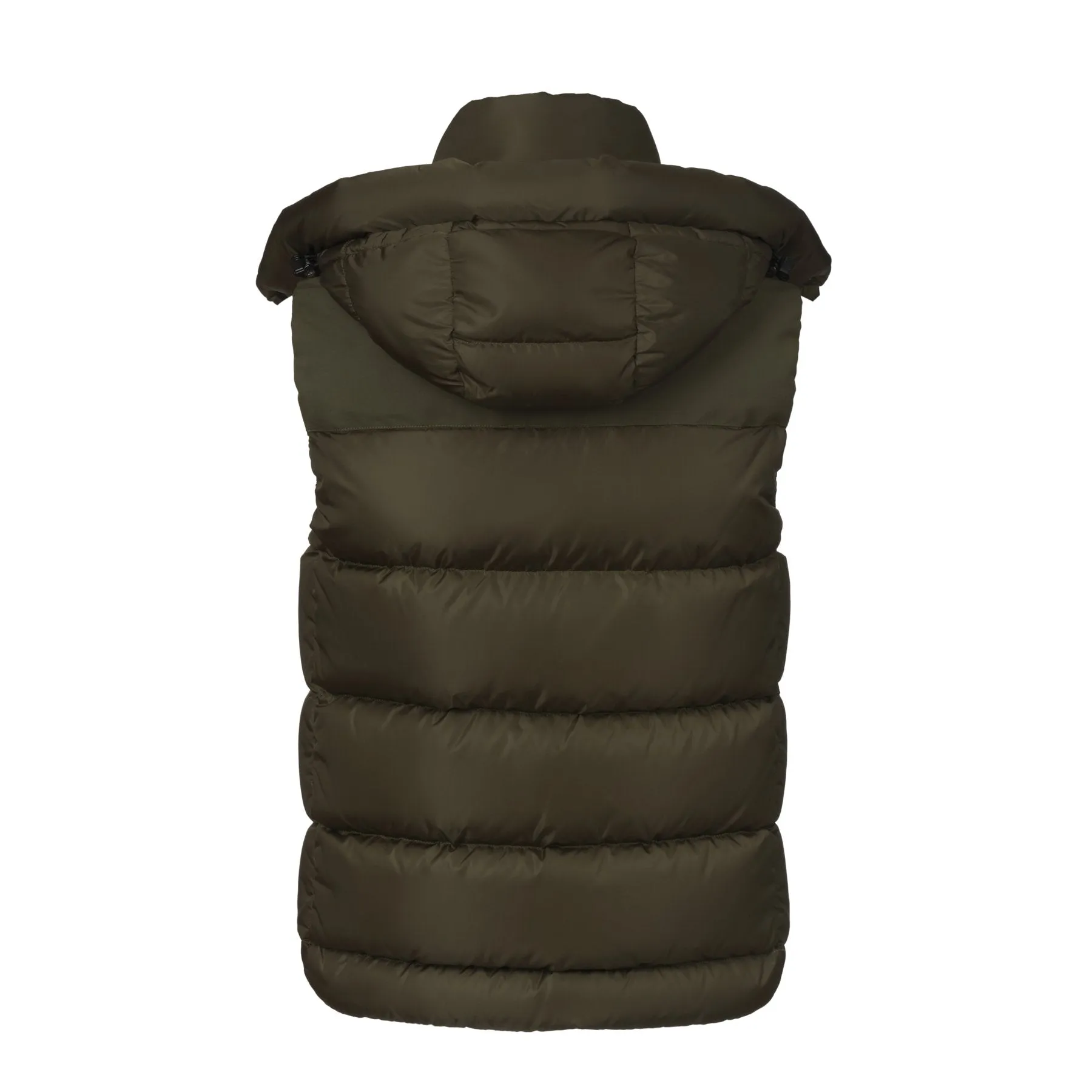 Hooded White Duck-Down Padded Gilet