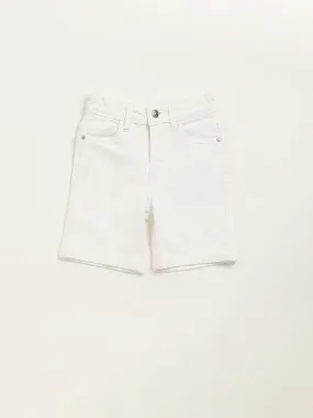 HOP Kids White Mid Rise Shorts