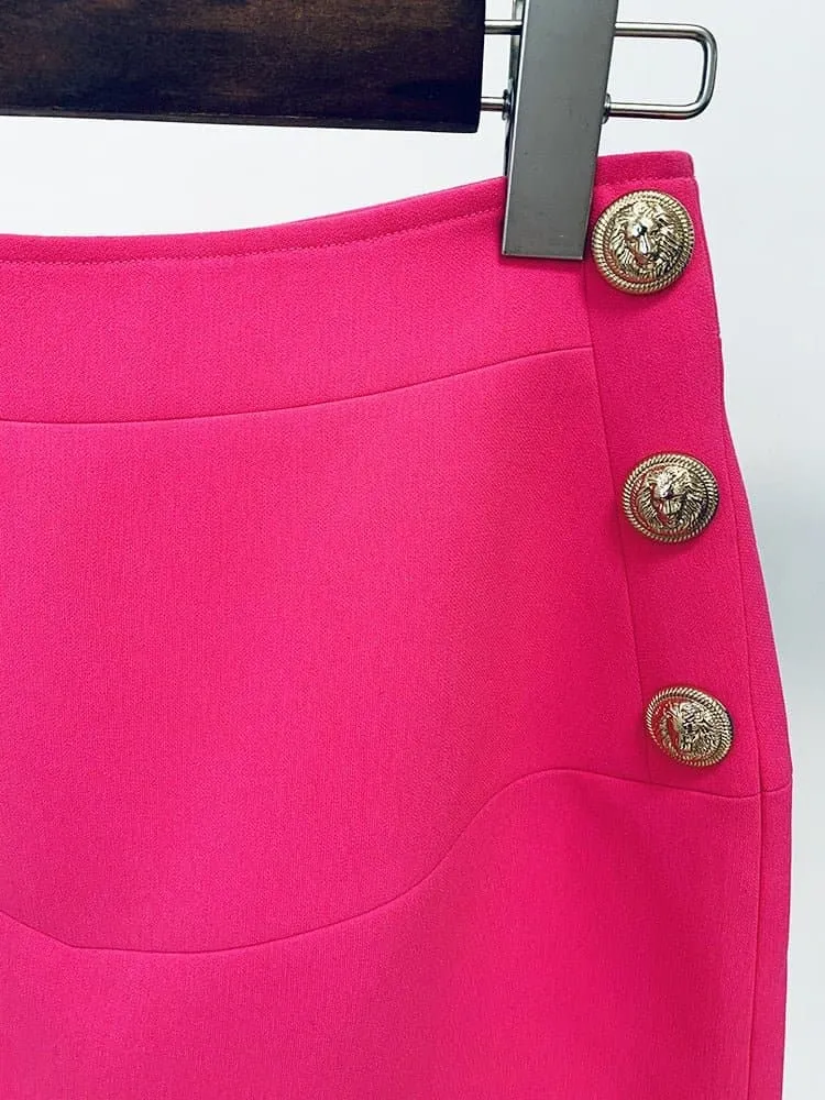 Hot Pink Mini Skirt - Fashionable and Comfortable Women's Pencil Skirt in Above Knee Length