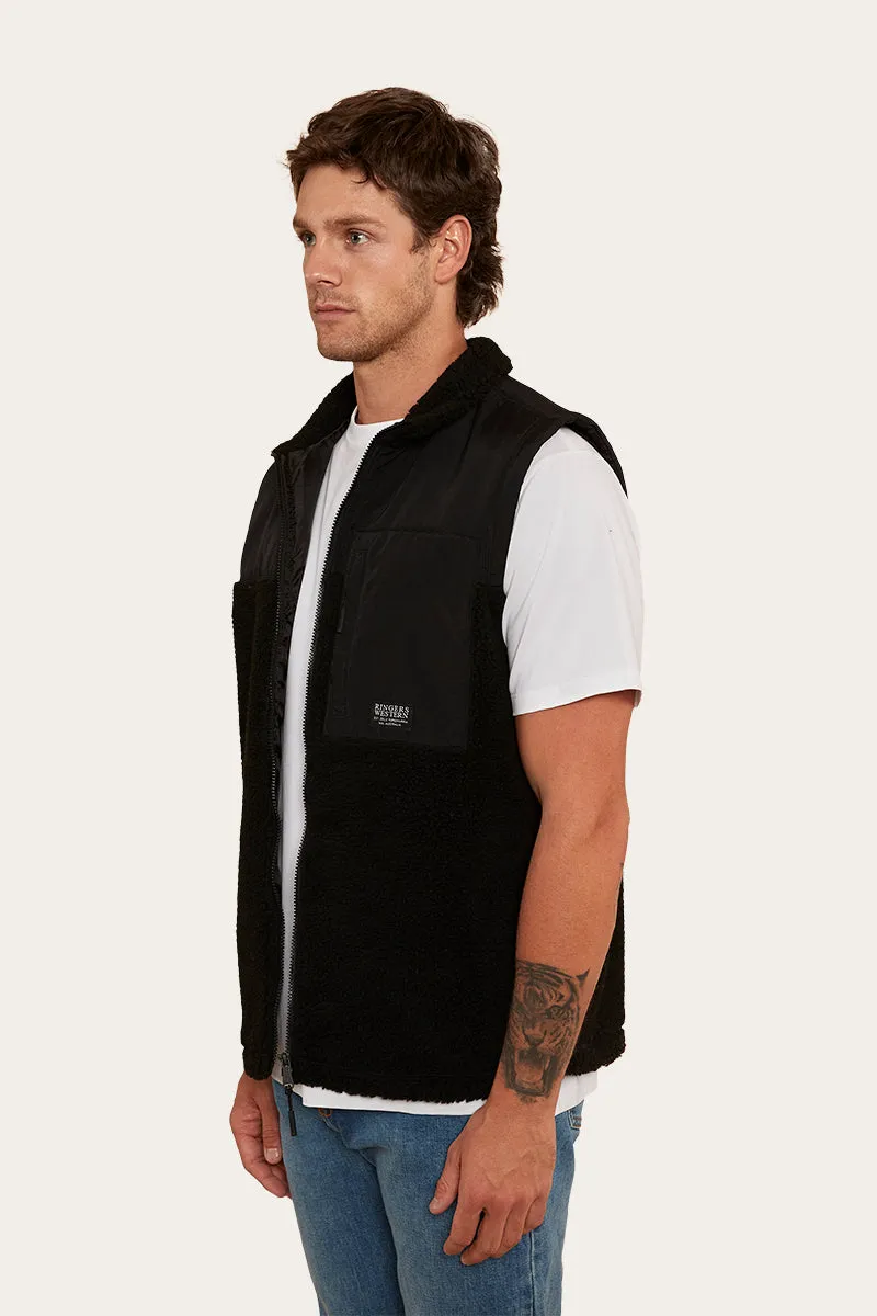 Hume Mens Zip Thru Vest - Black