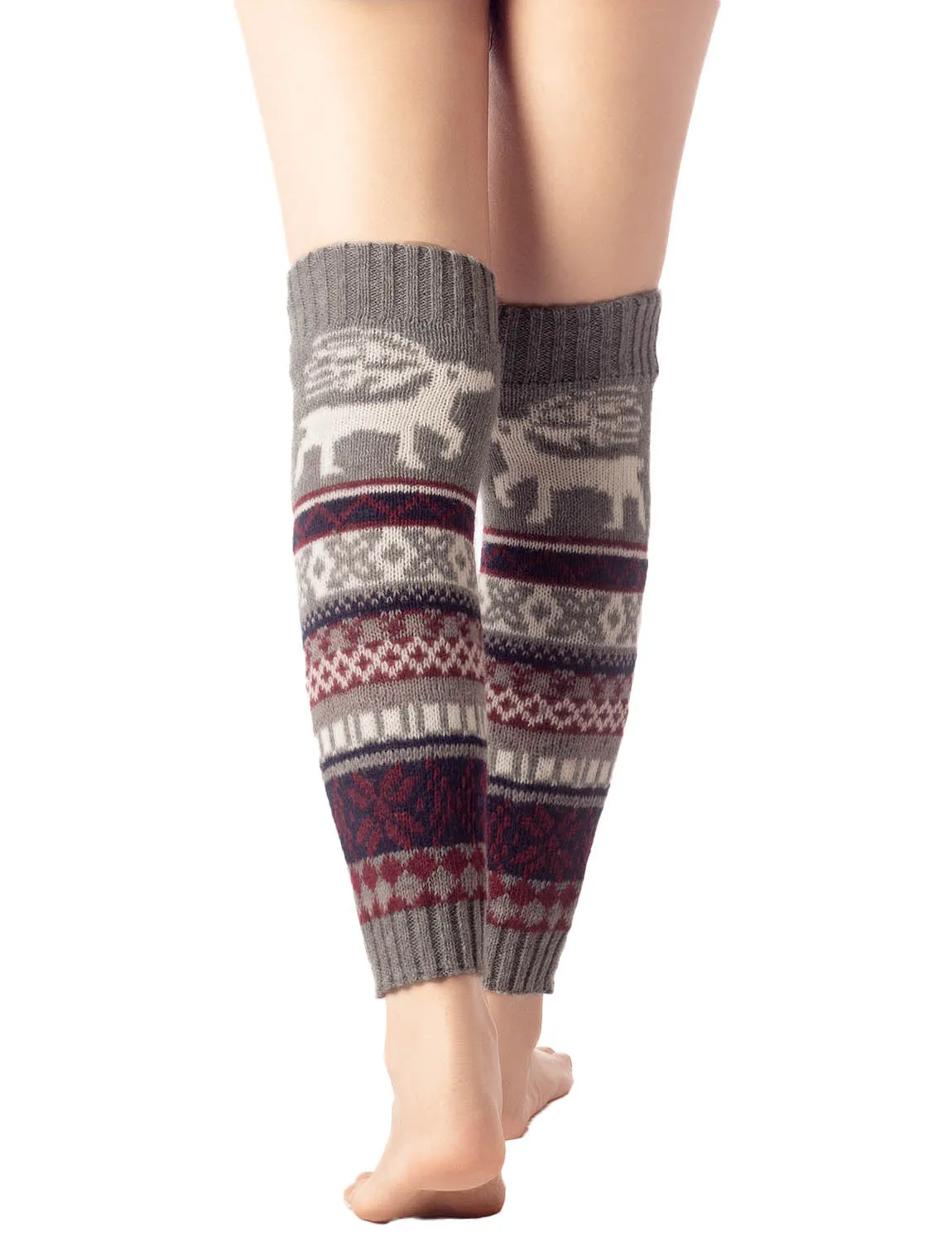 iB-iP Women's Ballet Dancer Cozy Stitching Pattern Stretchy Leg Warmer