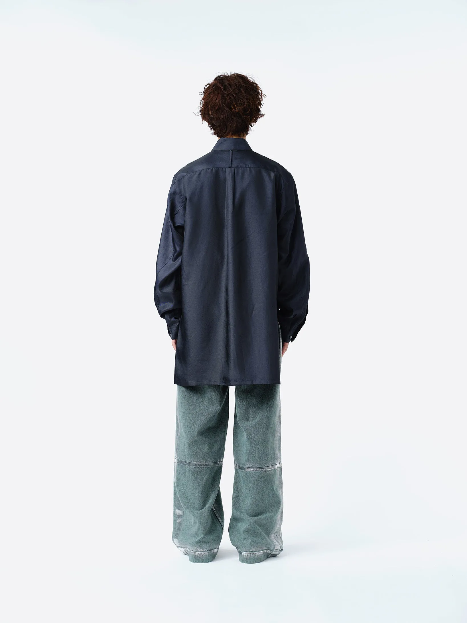 IRIDESCENT SEAM POCKET SHIRT .11 【NIGHT NAVY】