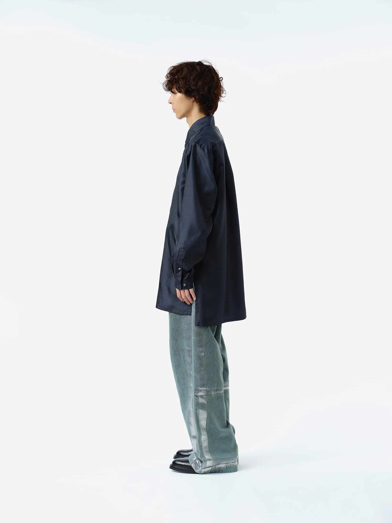 IRIDESCENT SEAM POCKET SHIRT .11 【NIGHT NAVY】