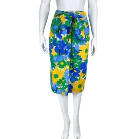 J. Crew, Women's Seersucker Floral Midi-Skirt, Blue/Multi, Size 4