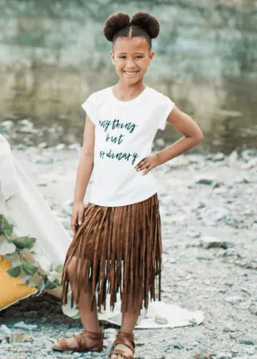 Jordyn Suede Fringe Skirt