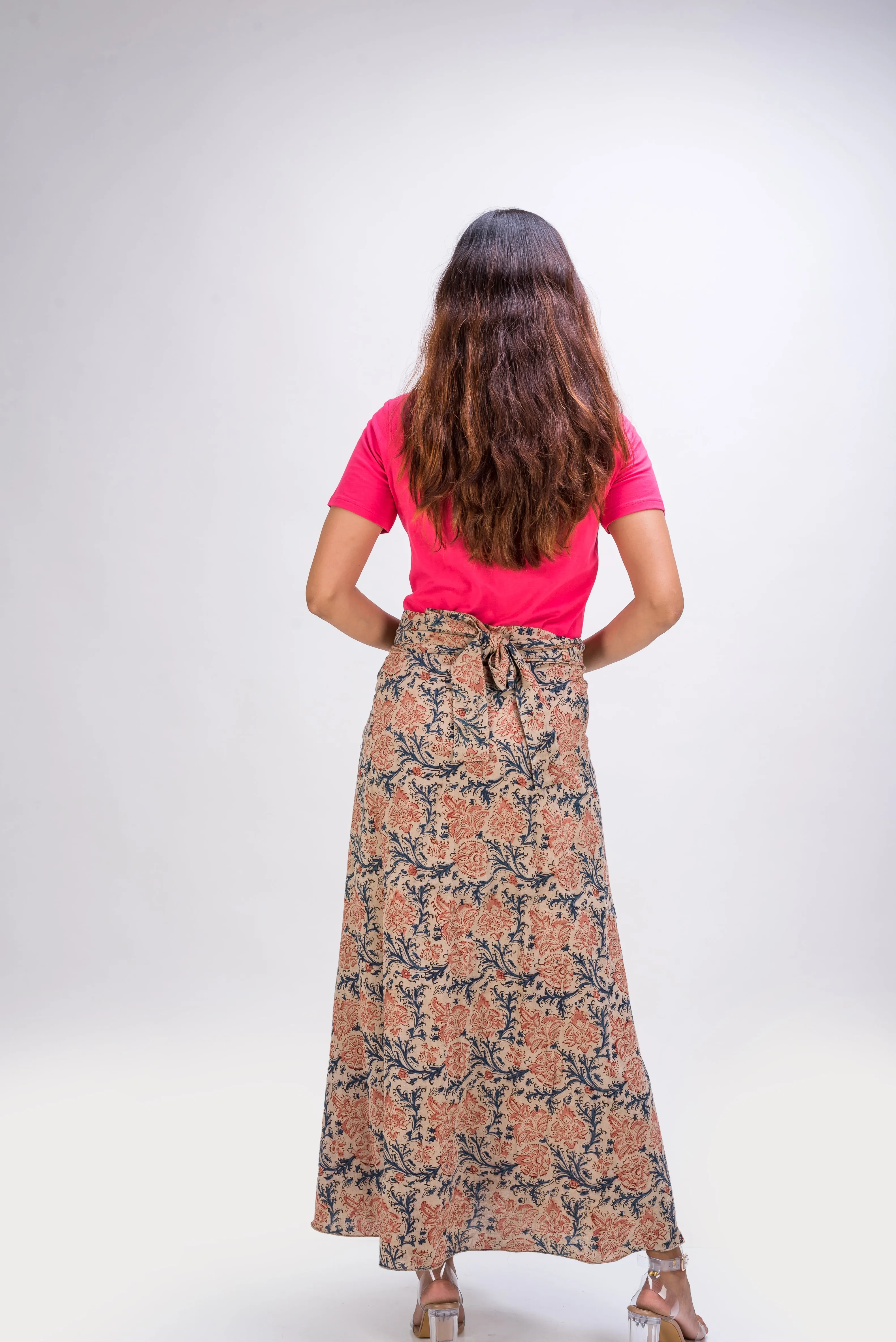 KK3007 Wrap Skirt - Flowers Pink