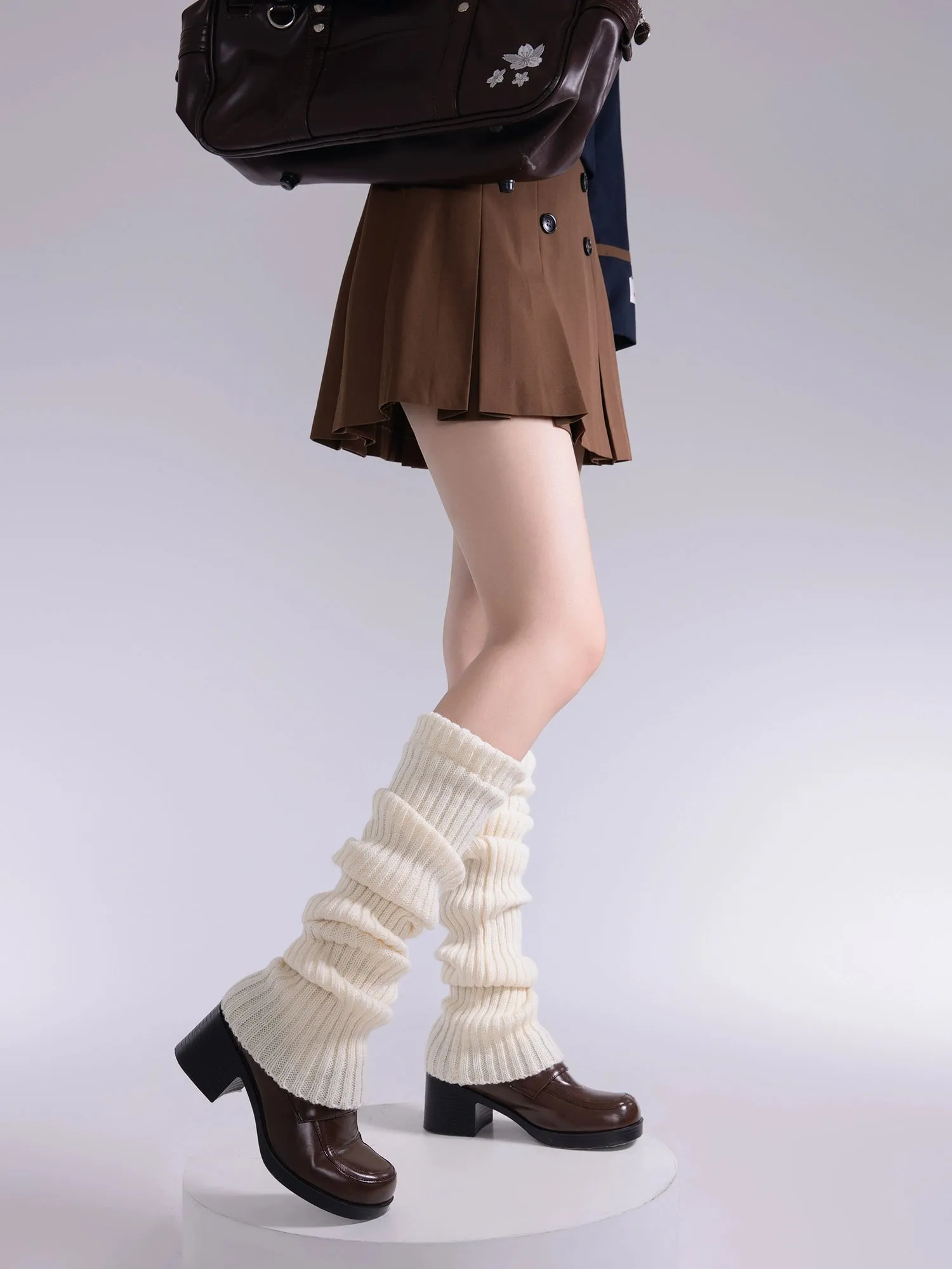 Knee Kissed Japanese Cute Girl JK Uniform Leg Warmers