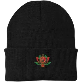 Kween Flower Knit Beanie Hat