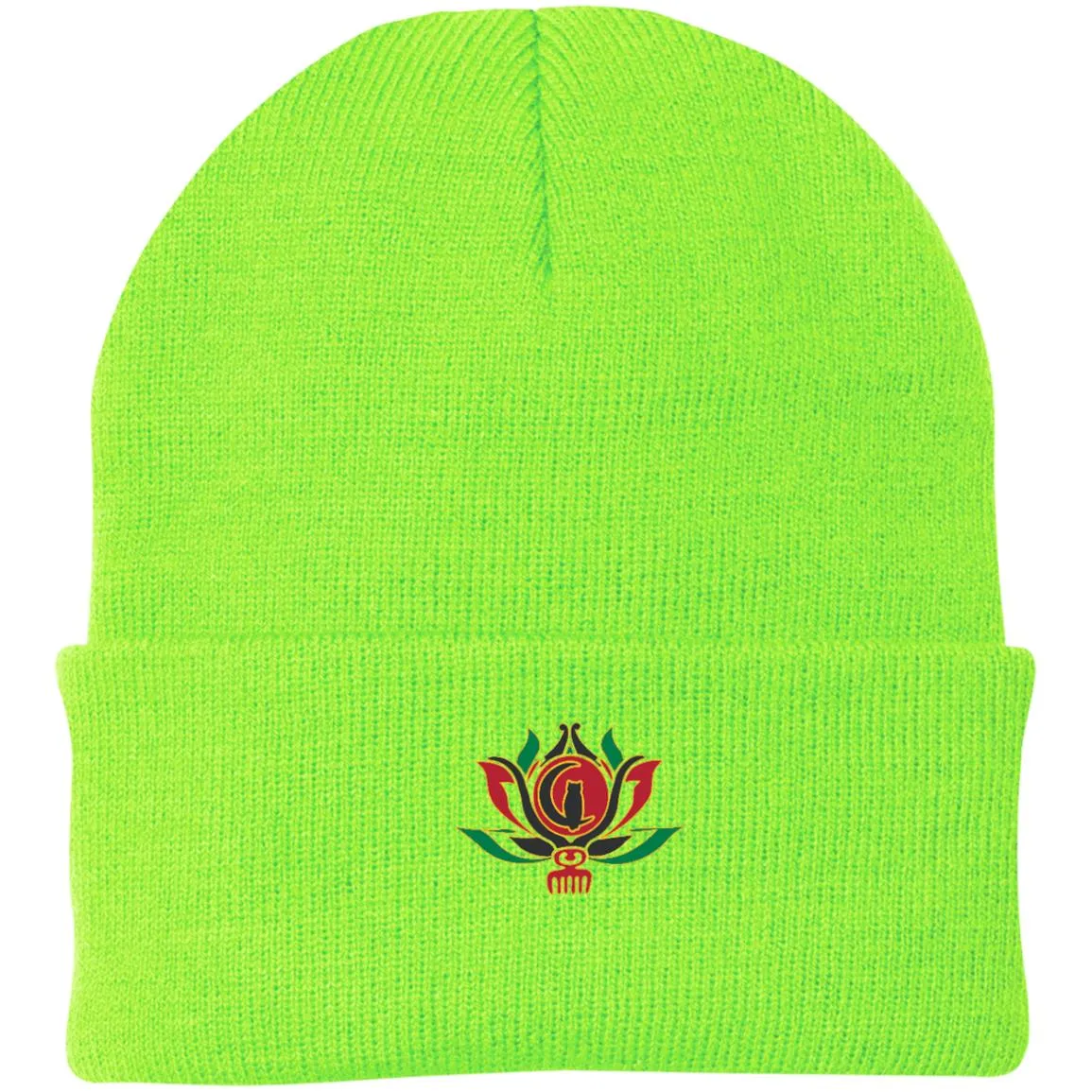 Kween Flower Knit Beanie Hat