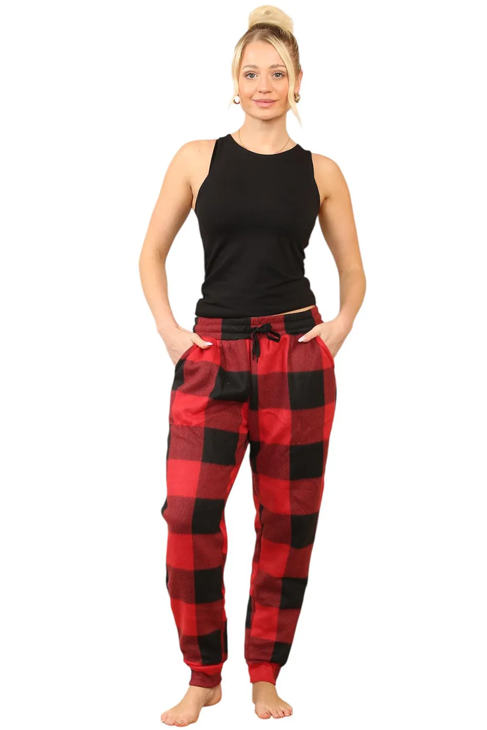 Ladies Sherpa Fleece Lined Lounge Bottoms