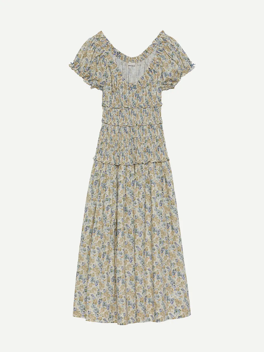 Leanne Dress in Bleu Wildflower Thicket