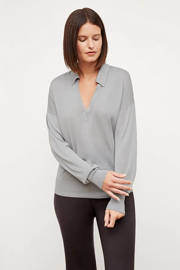 Leo Pullover - Silk Jersey :: Pale Gray