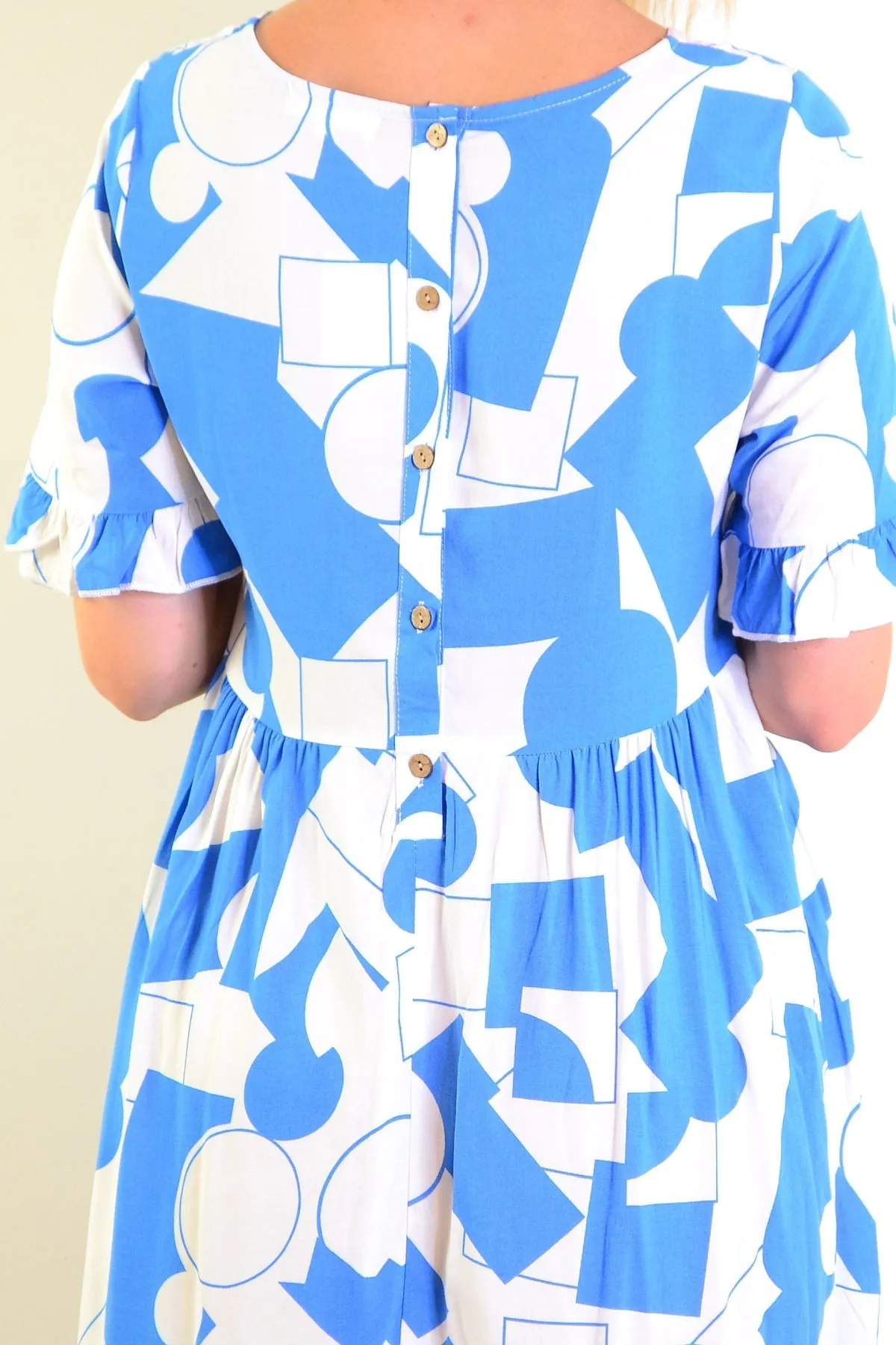 Light Blue Print Summer Dress