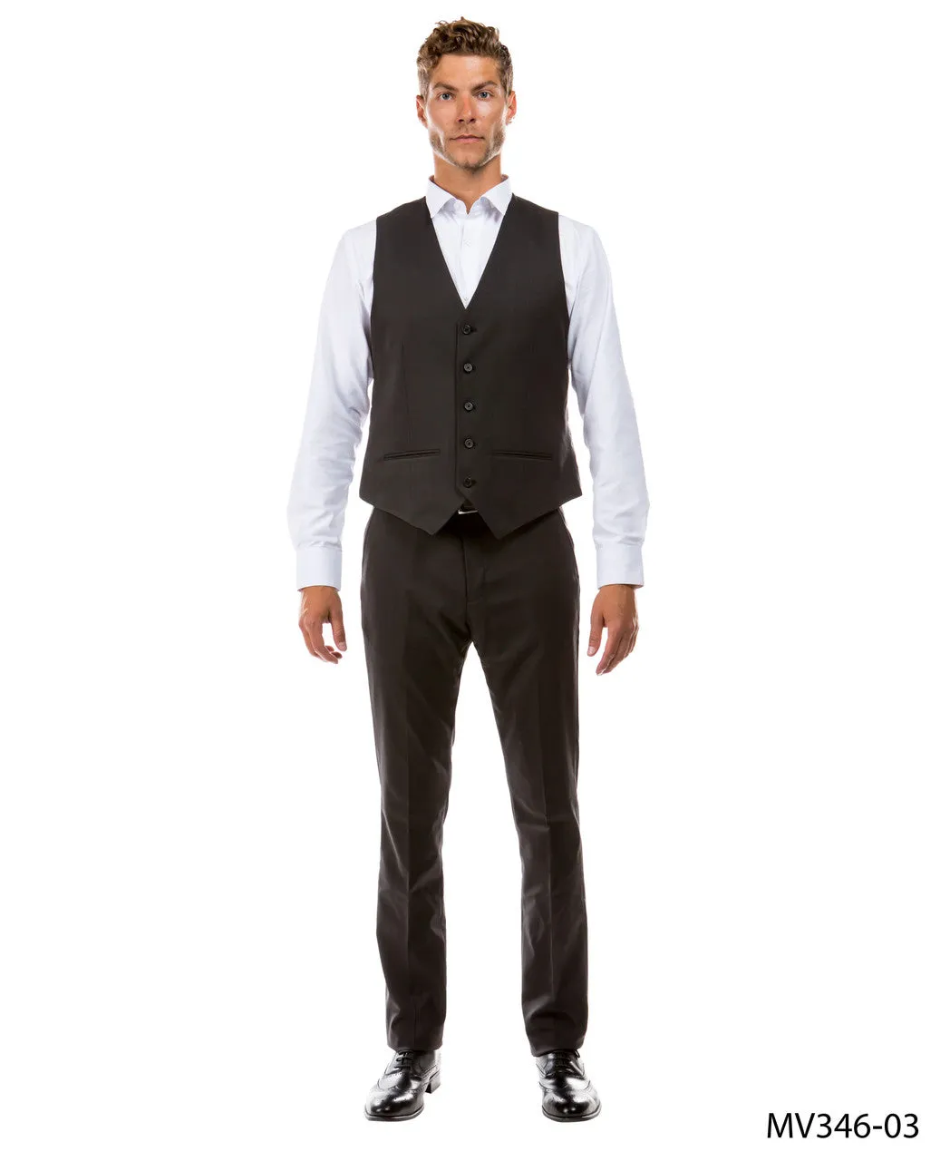 Light Grey Suit Separates Solid Men's Vest