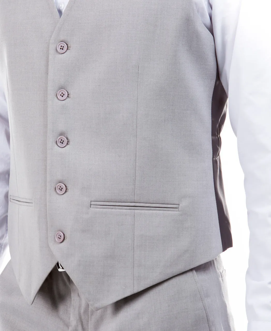 Light Grey Suit Separates Solid Men's Vest