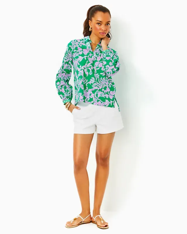 Lilly Pulitzer Women's Jae Tunic - Brazilian Green Salty Sandbar Engineered Tunic