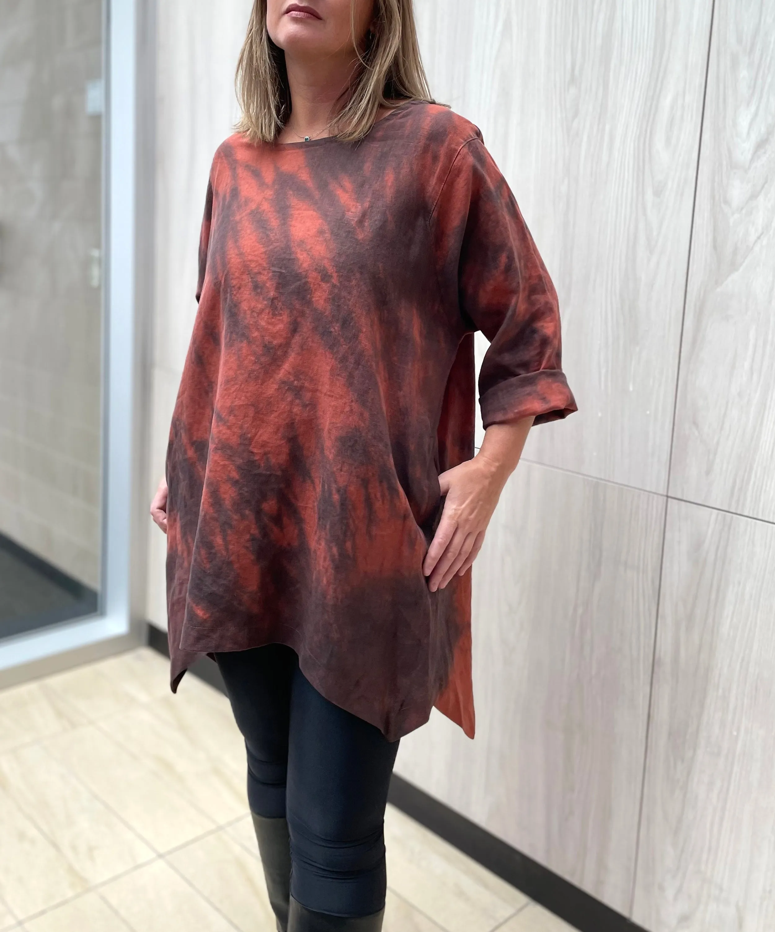 Linen Tulip Tunic In Fog Arashi