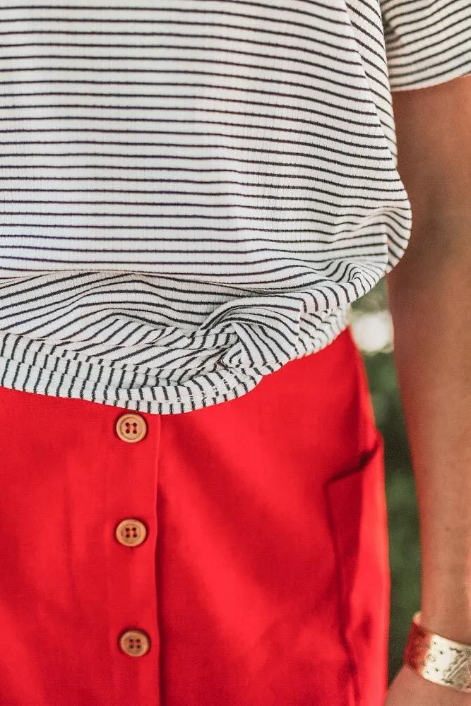 Little Lady Red Midi Skirt