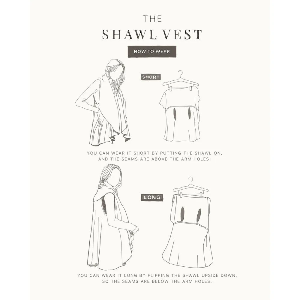 Look By M Basic Shawl Vest Cream