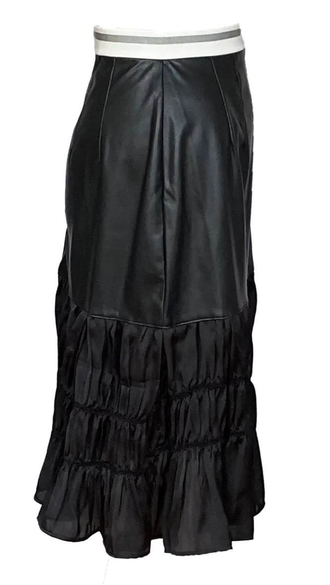 Louise - Vegan Leather & Shibori Skirt