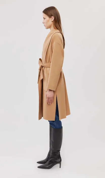 Mackage - Thalia Wool Robe Coat in Tan